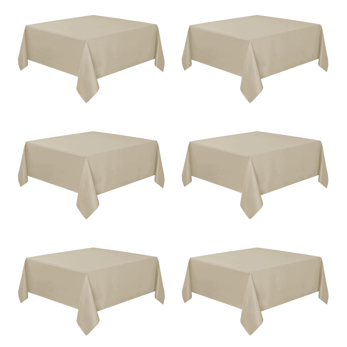 Fitable 6 Pack Ivory Tablecloths 70x120 Inch for 6-8 Ft Rectangle Tables