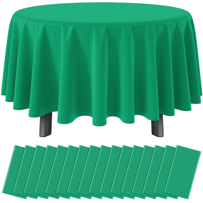 12 Pack Blue and White Plastic Checkered Tablecloth, Premium Decorative Disposable Blue Gingham Plaid Table Cloths for Parties, Rectangle Party Table Cover for Picnic Farm Birthday Wedding, 54x108Inch