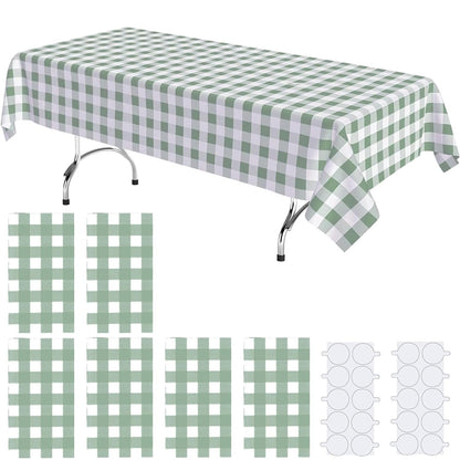 10 Pack Plastic Table Cloth, 54" × 108" White Disposable Tablecloth