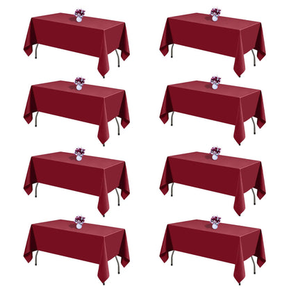 White Rectangle Table Cloth 60 x 102 Inch, 8 Pack