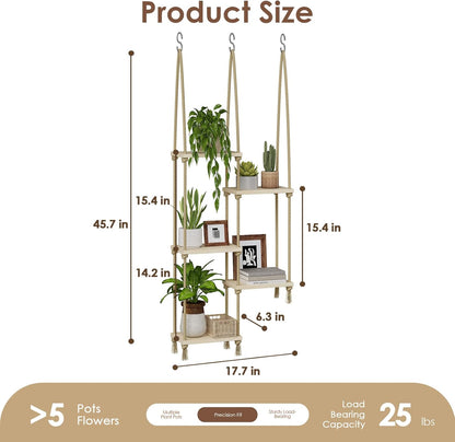 Bamworld Hanging Shelves Plant Hanger Indoor Window Plant Shelves