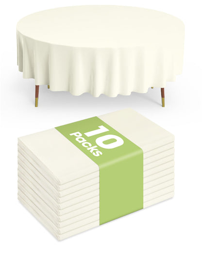 Pureegg Plastic Table Cloth Disposable 54x108 Inch 10 Pack, White