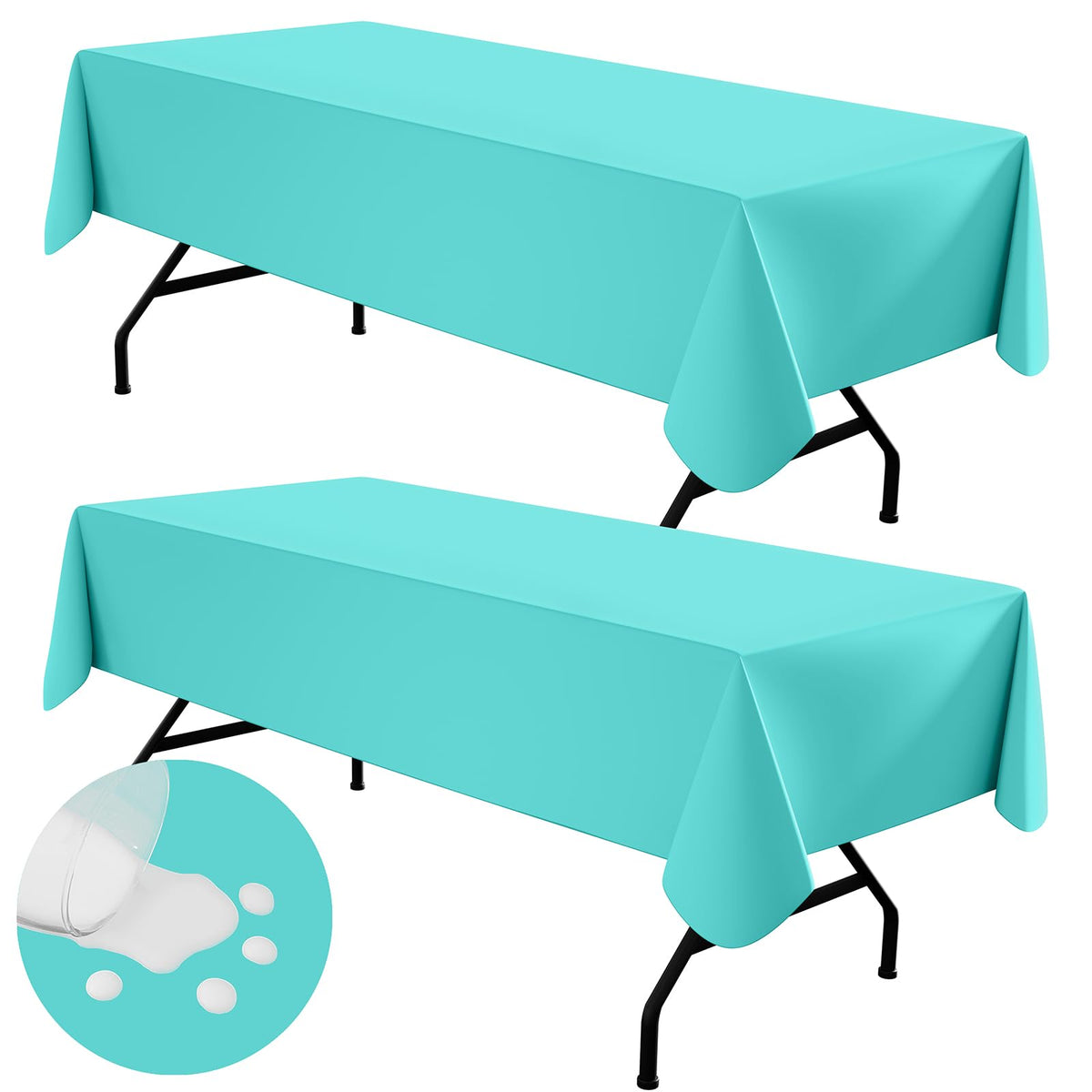 homing Rectangle Black Vinyl Waterproof Tablecloth with Flannel Backed