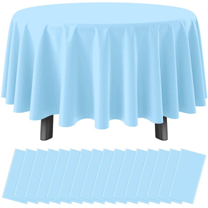 12 Pack Blue and White Plastic Checkered Tablecloth, Premium Decorative Disposable Blue Gingham Plaid Table Cloths for Parties, Rectangle Party Table Cover for Picnic Farm Birthday Wedding, 54x108Inch