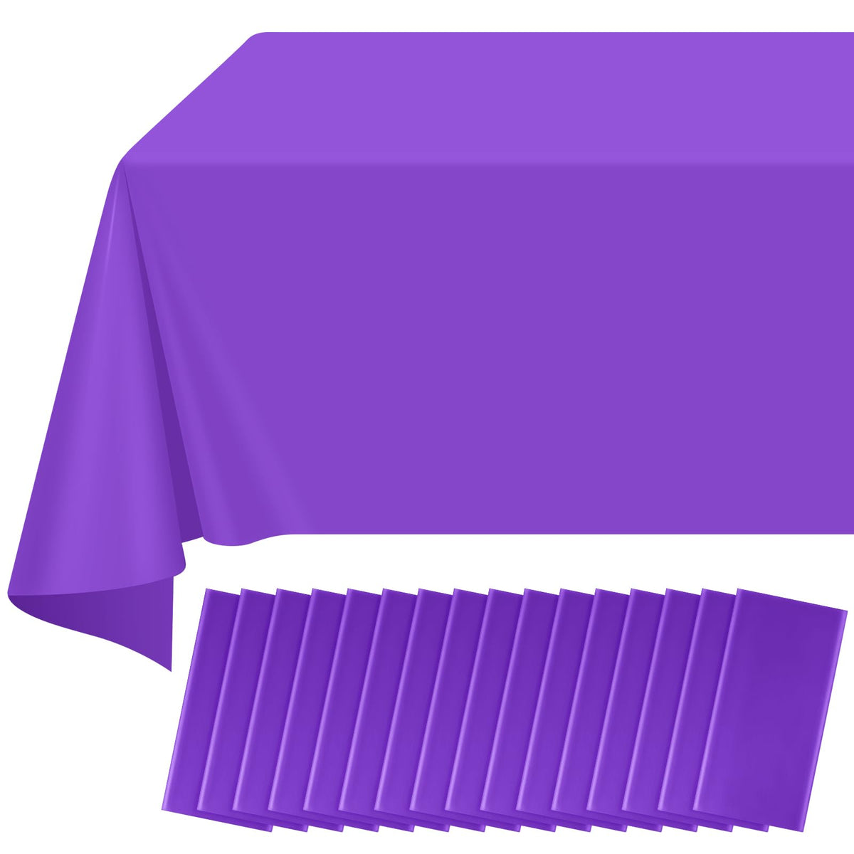 12 Pack Blue and White Plastic Checkered Tablecloth, Premium Decorative Disposable Blue Gingham Plaid Table Cloths for Parties, Rectangle Party Table Cover for Picnic Farm Birthday Wedding, 54x108Inch