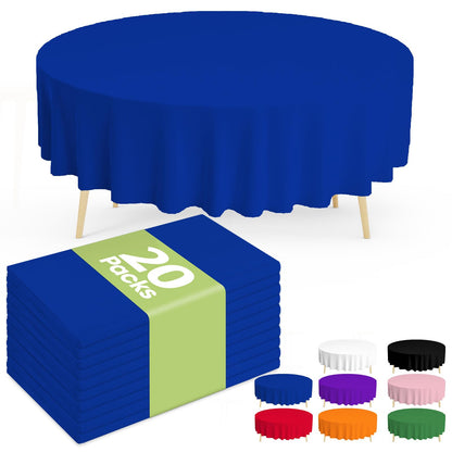 Pureegg 20 Pack White Disposable Plastic Tablecloth 54x108 Inch