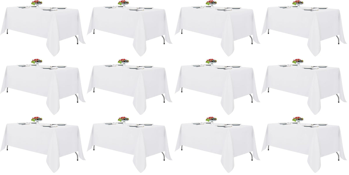 Fitable 6 Pack Ivory Tablecloths 70x120 Inch for 6-8 Ft Rectangle Tables
