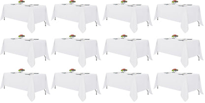 Fitable 6 Pack Ivory Tablecloths 70x120 Inch for 6-8 Ft Rectangle Tables