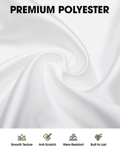 Pureegg Polyester Tablecloth 60" x 102" Reusable Washable 2 Pack White