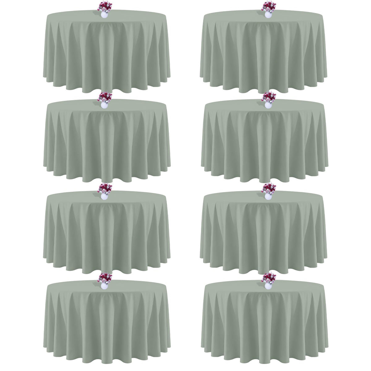 White Rectangle Table Cloth 60 x 102 Inch, 8 Pack