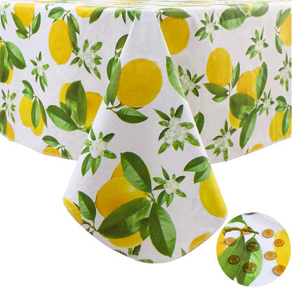 Pioggia Vinyl Tablecloth with Flannel Backed Rectangle Waterproof Oil-Proof PVC Table Cloth Wipeable Spill-Proof Plastic Table Cover for Indoor and Outdoor