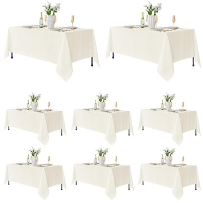 Fitable 6 Pack Ivory Tablecloths 70x120 Inch for 6-8 Ft Rectangle Tables