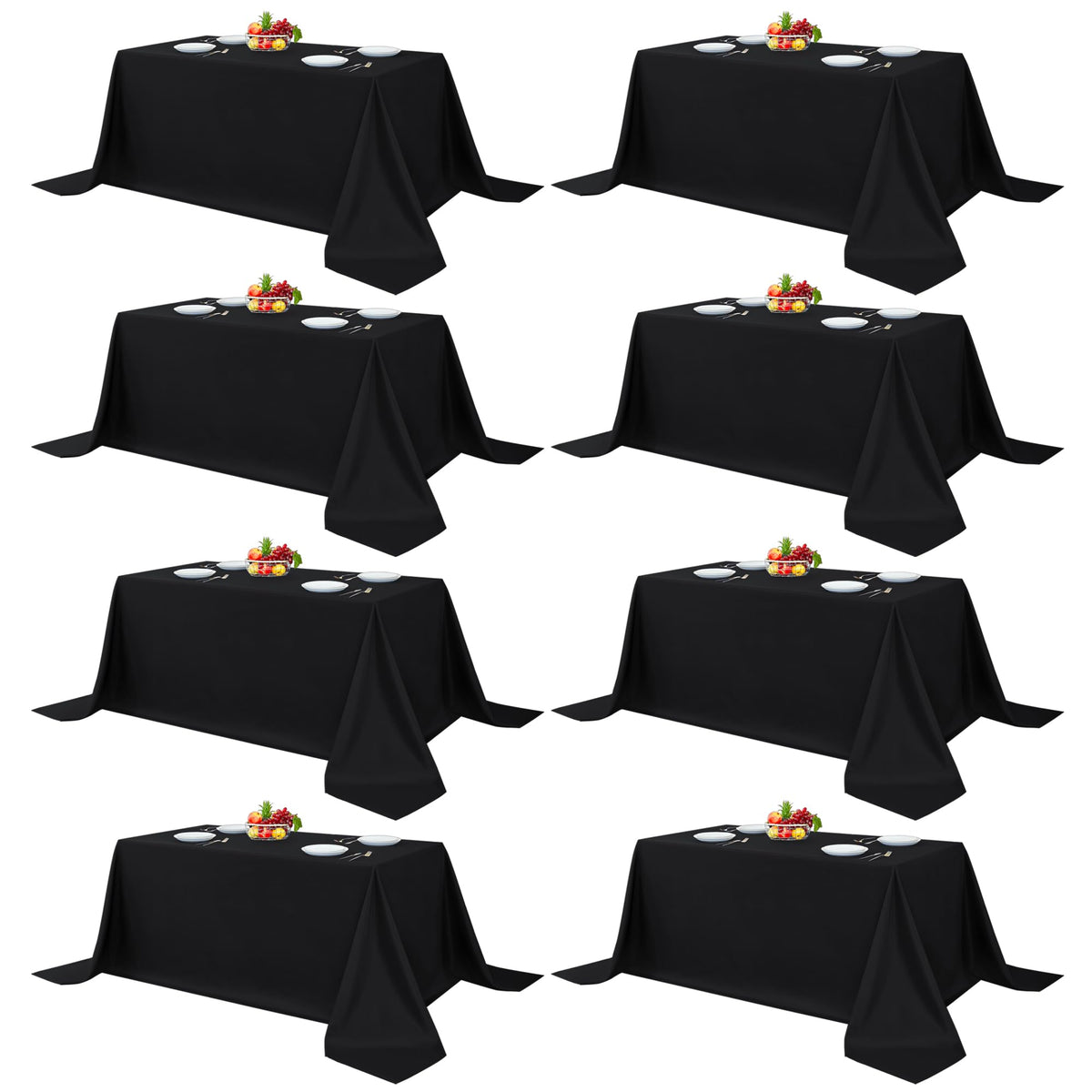 Fitable 6 Pack Ivory Tablecloths 70x120 Inch for 6-8 Ft Rectangle Tables