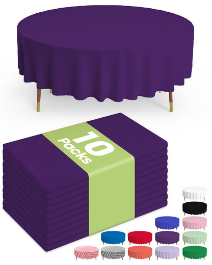 Pureegg Plastic Table Cloth Disposable 54x108 Inch 10 Pack, White