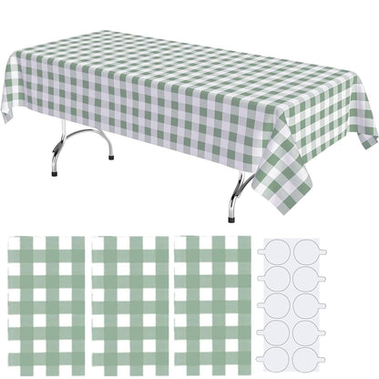 10 Pack Plastic Table Cloth, 54" × 108" White Disposable Tablecloth