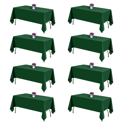 White Rectangle Table Cloth 60 x 102 Inch, 8 Pack