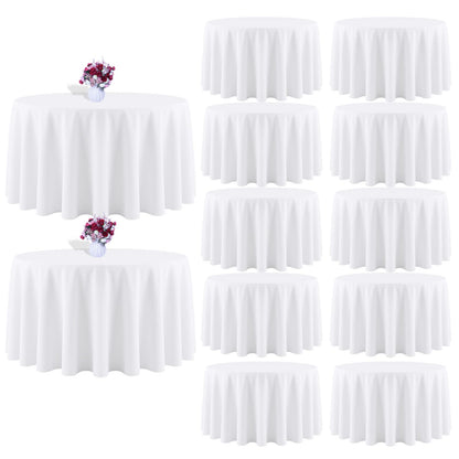 White Rectangle Table Cloth 60 x 102 Inch, 8 Pack