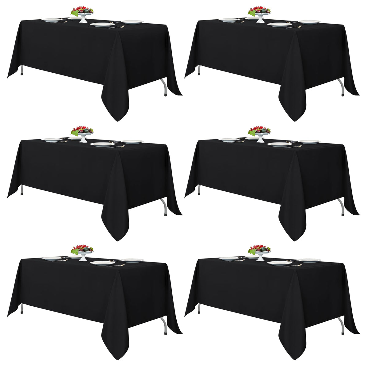 Fitable 6 Pack Ivory Tablecloths 70x120 Inch for 6-8 Ft Rectangle Tables