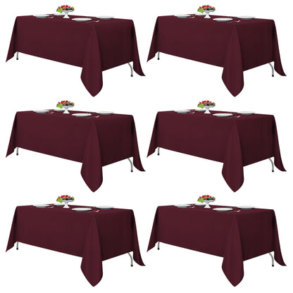 Fitable 6 Pack Ivory Tablecloths 70x120 Inch for 6-8 Ft Rectangle Tables