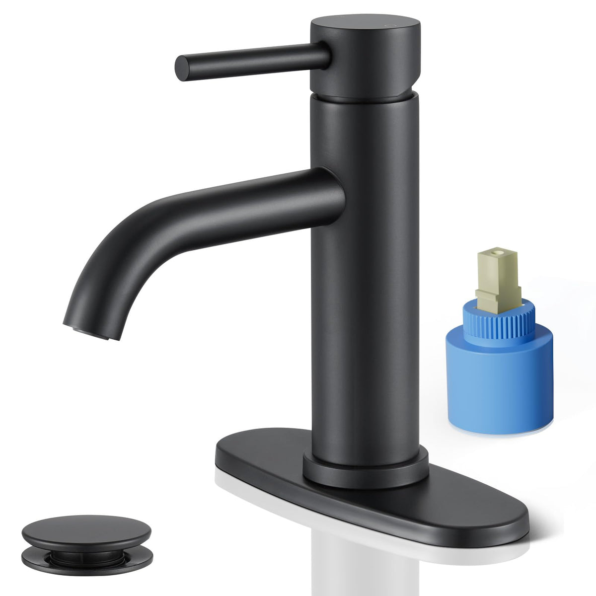 Brushed Gold Bathroom Faucet, Single Hole Bathroom Sink Faucet