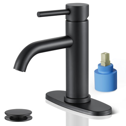 Brushed Gold Bathroom Faucet, Single Hole Bathroom Sink Faucet
