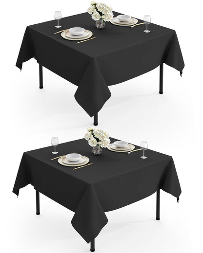 Pureegg Polyester Tablecloth 60" x 102" Reusable Washable 2 Pack White