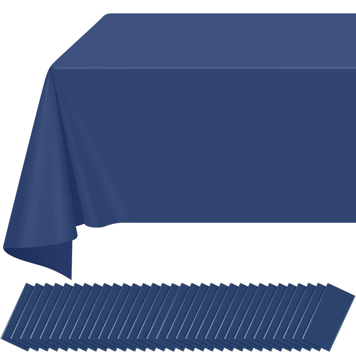 12 Pack Blue and White Plastic Checkered Tablecloth, Premium Decorative Disposable Blue Gingham Plaid Table Cloths for Parties, Rectangle Party Table Cover for Picnic Farm Birthday Wedding, 54x108Inch