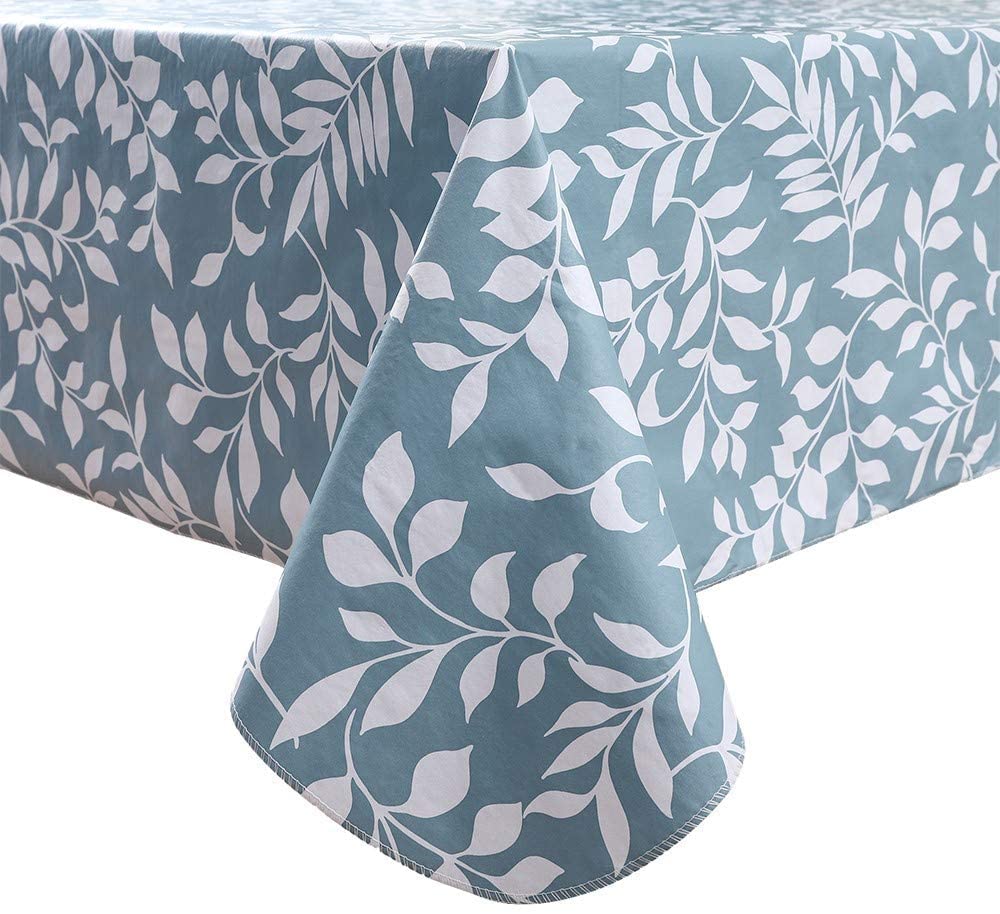 Pioggia Vinyl Tablecloth with Flannel Backed Rectangle Waterproof Oil-Proof PVC Table Cloth Wipeable Spill-Proof Plastic Table Cover for Indoor and Outdoor