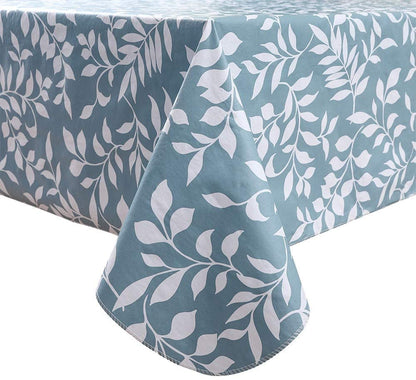 Pioggia Vinyl Tablecloth with Flannel Backed Rectangle Waterproof Oil-Proof PVC Table Cloth Wipeable Spill-Proof Plastic Table Cover for Indoor and Outdoor