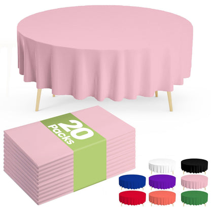 Pureegg 20 Pack White Disposable Plastic Tablecloth 54x108 Inch