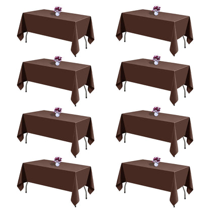White Rectangle Table Cloth 60 x 102 Inch, 8 Pack