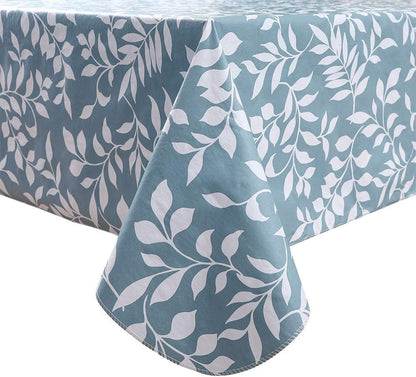 Pioggia Vinyl Tablecloth with Flannel Backed Rectangle Waterproof Oil-Proof PVC Table Cloth Wipeable Spill-Proof Plastic Table Cover for Indoor and Outdoor