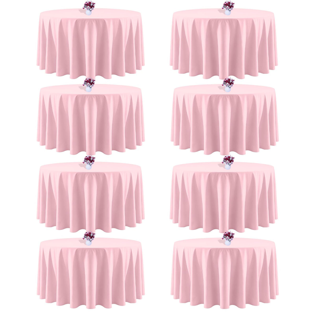 White Rectangle Table Cloth 60 x 102 Inch, 8 Pack