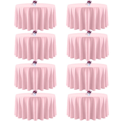 White Rectangle Table Cloth 60 x 102 Inch, 8 Pack