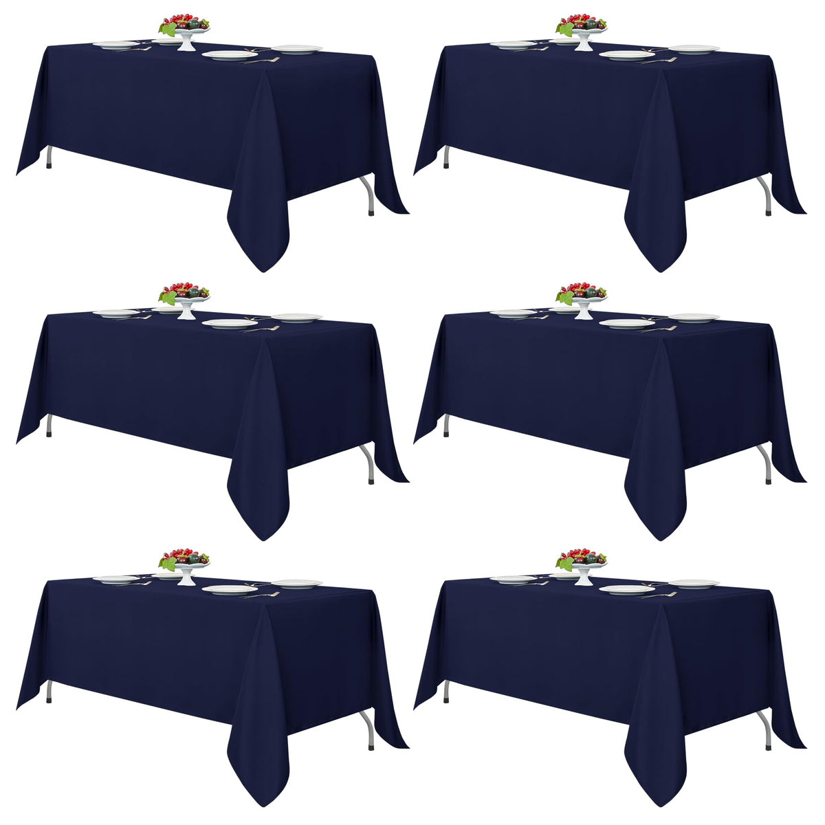 Fitable 6 Pack Ivory Tablecloths 70x120 Inch for 6-8 Ft Rectangle Tables