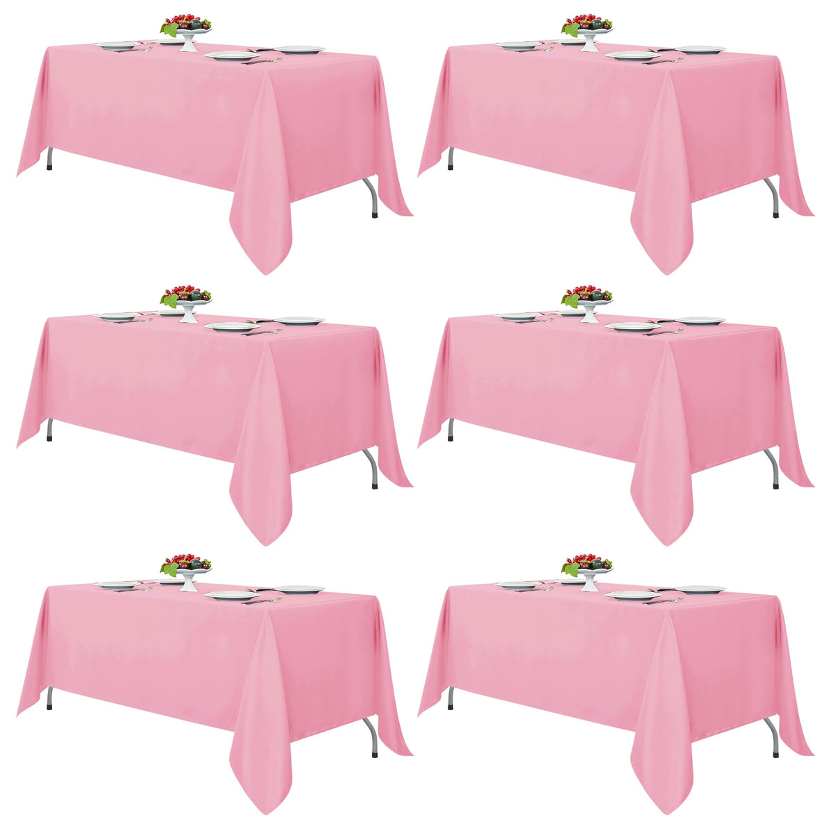 Fitable 6 Pack Ivory Tablecloths 70x120 Inch for 6-8 Ft Rectangle Tables