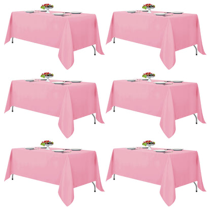 Fitable 6 Pack Ivory Tablecloths 70x120 Inch for 6-8 Ft Rectangle Tables