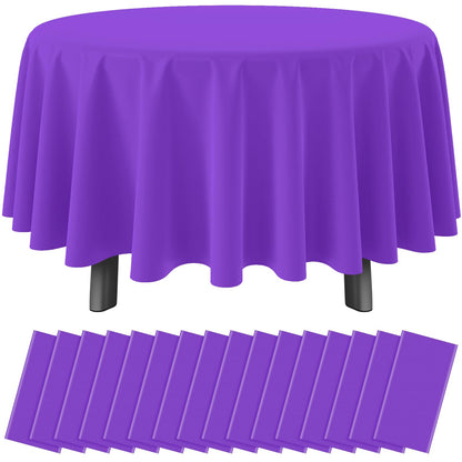 12 Pack Blue and White Plastic Checkered Tablecloth, Premium Decorative Disposable Blue Gingham Plaid Table Cloths for Parties, Rectangle Party Table Cover for Picnic Farm Birthday Wedding, 54x108Inch
