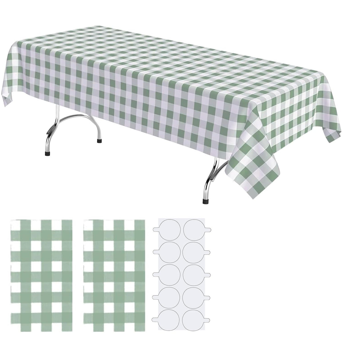 10 Pack Plastic Table Cloth, 54" × 108" White Disposable Tablecloth