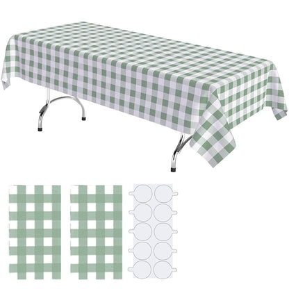 10 Pack Plastic Table Cloth, 54" × 108" White Disposable Tablecloth