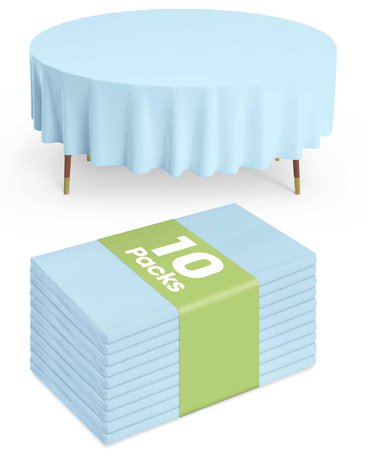Pureegg Plastic Table Cloth Disposable 54x108 Inch 10 Pack, Beige