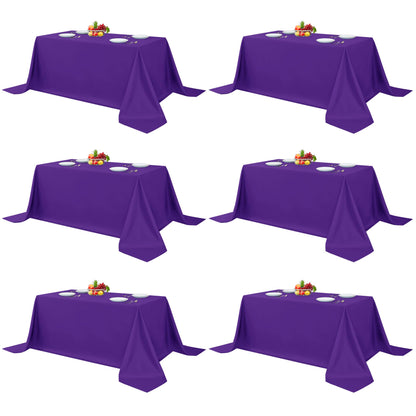Fitable 6 Pack Ivory Tablecloths 70x120 Inch for 6-8 Ft Rectangle Tables