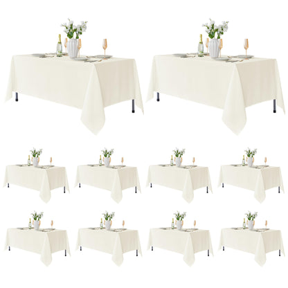 Fitable 6 Pack Ivory Tablecloths 70x120 Inch for 6-8 Ft Rectangle Tables