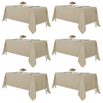 Fitable 6 Pack Ivory Tablecloths 70x120 Inch for 6-8 Ft Rectangle Tables