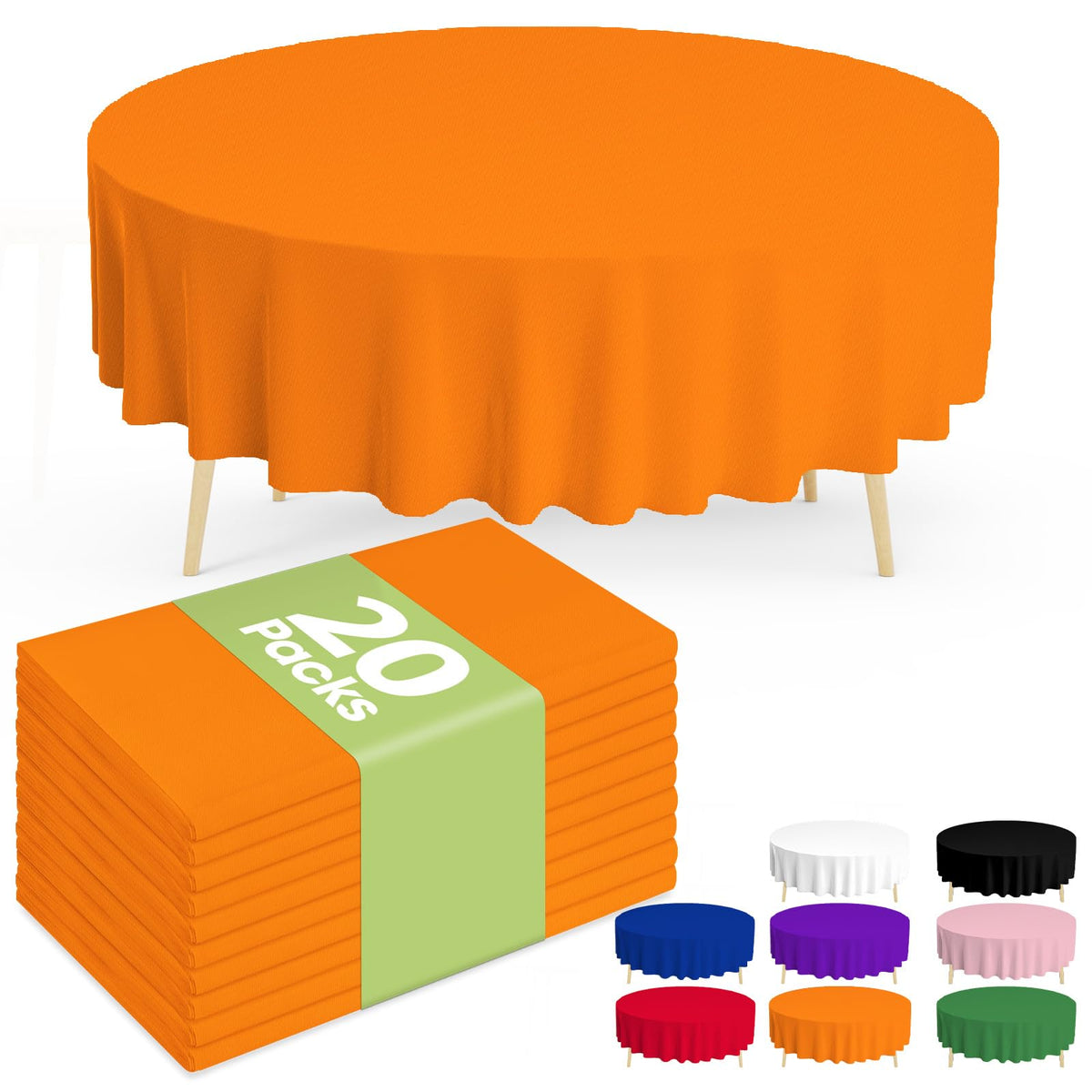Pureegg 20 Pack White Disposable Plastic Tablecloth 54x108 Inch