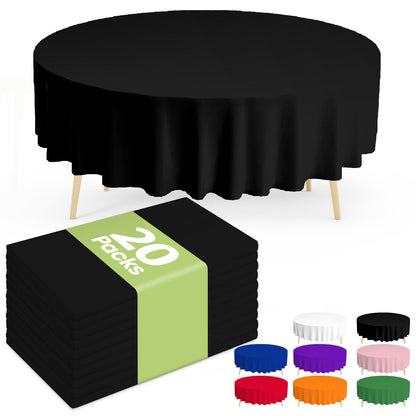 Pureegg 20 Pack White Disposable Plastic Tablecloth 54x108 Inch