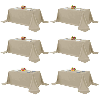 Fitable 6 Pack Ivory Tablecloths 70x120 Inch for 6-8 Ft Rectangle Tables