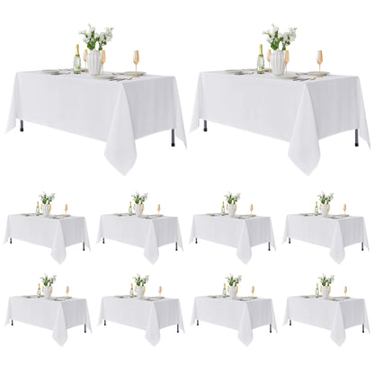 Fitable 6 Pack Ivory Tablecloths 70x120 Inch for 6-8 Ft Rectangle Tables