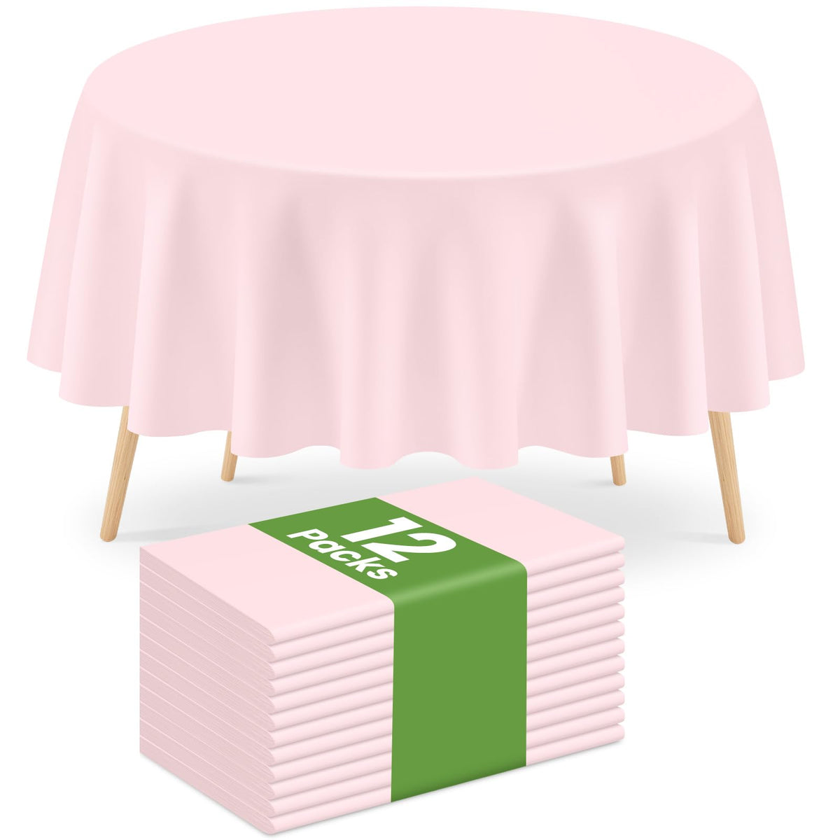 Mulbozy 4 Pcs Pink Gingham Tablecloth 54×108in, Pink Checkered Table Cloth