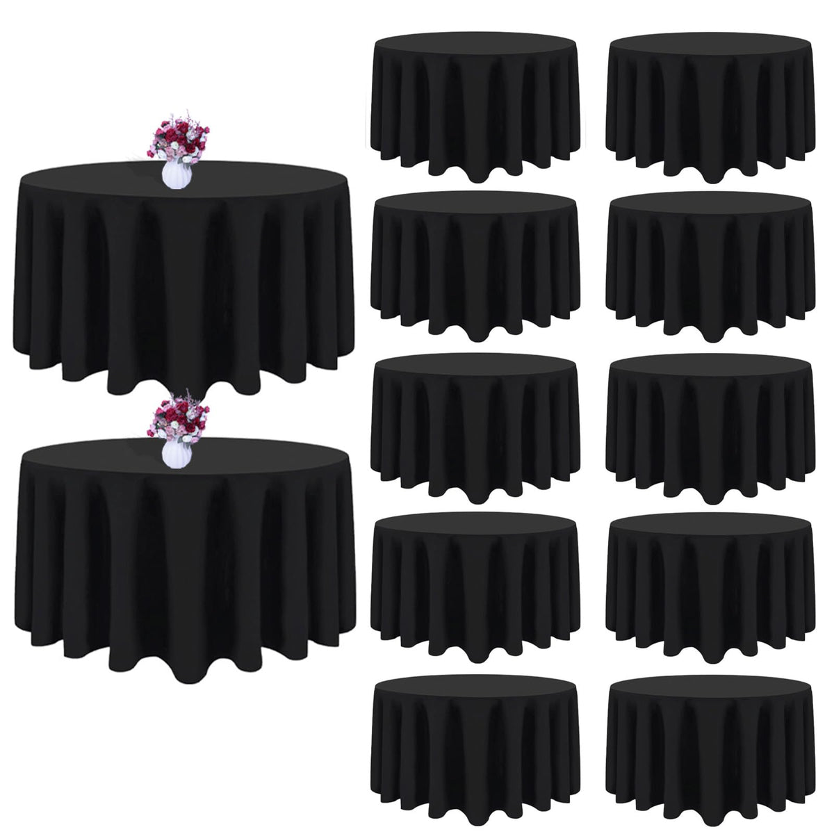 White Rectangle Table Cloth 60 x 102 Inch, 8 Pack